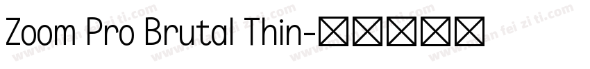 Zoom Pro Brutal Thin字体转换
